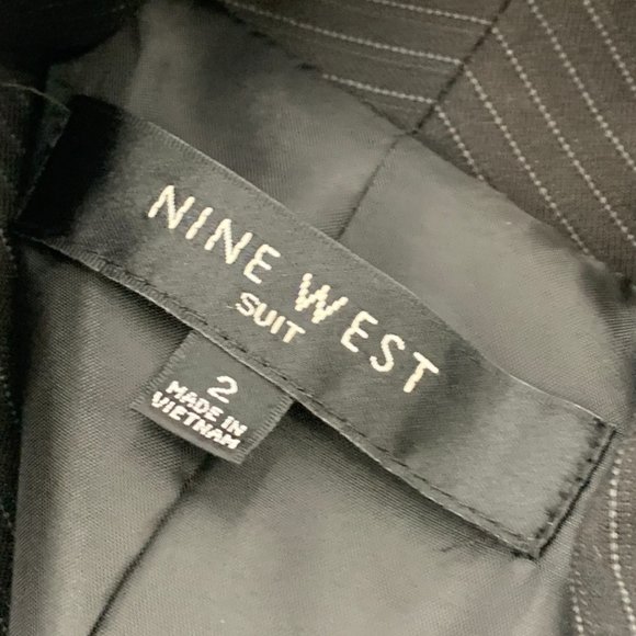 Nine West Womens Black Blazer Long Sleeve One Button Closure Shawl Label Gray St - Picture 5 of 14